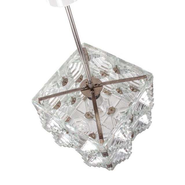 Silver Bohemian Glass Cube Ceiling Light by Stone Shenows, 1960s For Sale - Image 8 of 12
