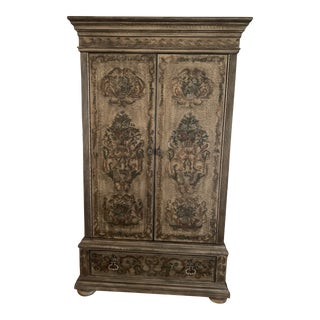 20th Century Detailed and Hand Painted Display and Storage Armoire For Sale