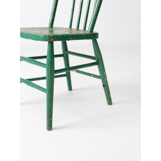 Antique Green Wood Spindle Back Chair Chairish