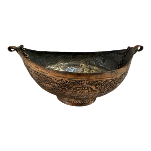 19th Century Middle Eastern Copper and Silver Vessel