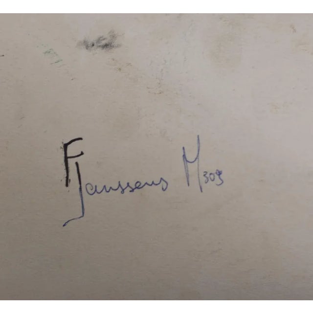 F. Janssens, Architectural Drawing of Living Room, 1950s, Drawing on Paper For Sale - Image 6 of 9