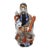 Asian Cai Shen Figurine 12" Qing Dynasty Chinese Emperor W Children Hand Painted Vintage For Sale