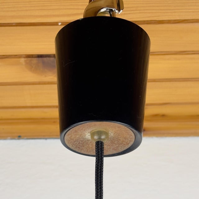 Vintage Pendant Lamp in Glass and Wood from Targetti Sankey, Italy, 1970s For Sale - Image 11 of 12