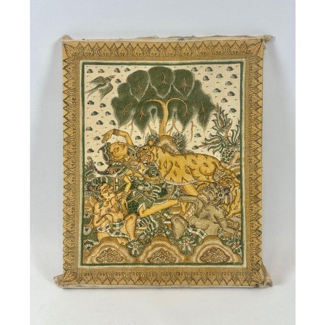 Balinese Traditional Kamasan Painting, Indonesia, 1960 For Sale - Image 10 of 10