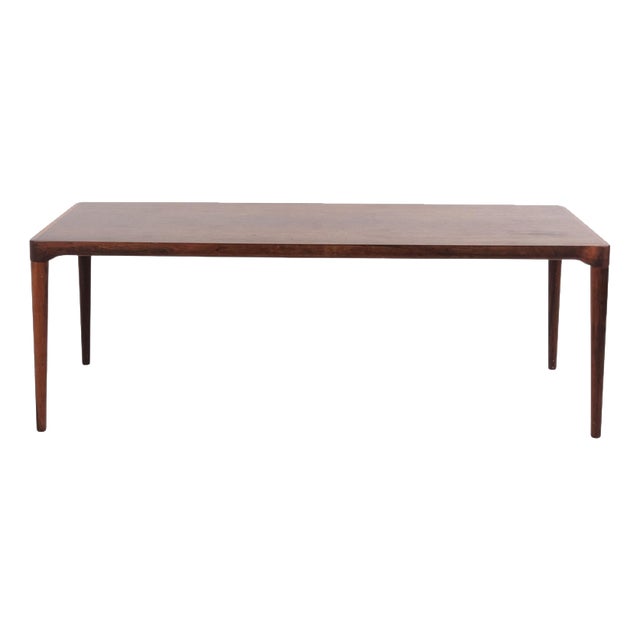 Danish Rectangular Rosewood Coffee Table with Round Tapered Legs, 1960s For Sale