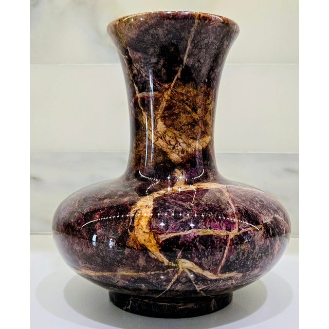 Mid-Century Modern Vintage Polished Bidasar Red Stone Vase For Sale - Image 3 of 10