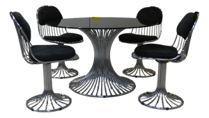 Margot Chairs and Tulip Dining Table by Gastone Rinaldi for Rima, Italy, 1968, Set of 5