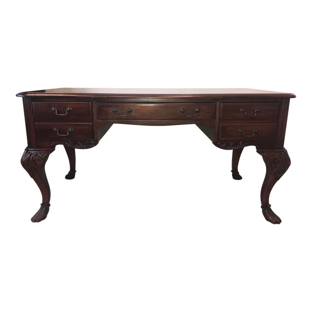 Sligh Ellis Line Mahogany Claw Foot Leather Top Writing Desk Chairish
