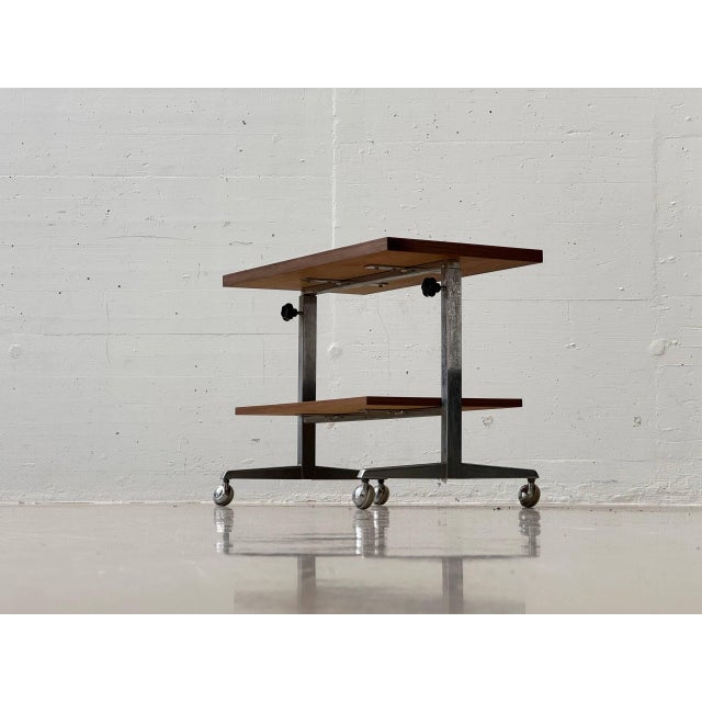 Height-Adjustable Side Table on Casters, 1960s For Sale - Image 14 of 16
