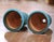 Turquoise Pair of French Turquoise Glazed Terracotta Planters by La Madeleine in Anduze For Sale - Image 8 of 12