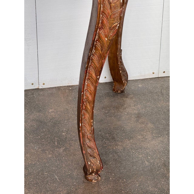 18th Century Italian Giltwood Console With Shaped Marble Top For Sale - Image 6 of 13