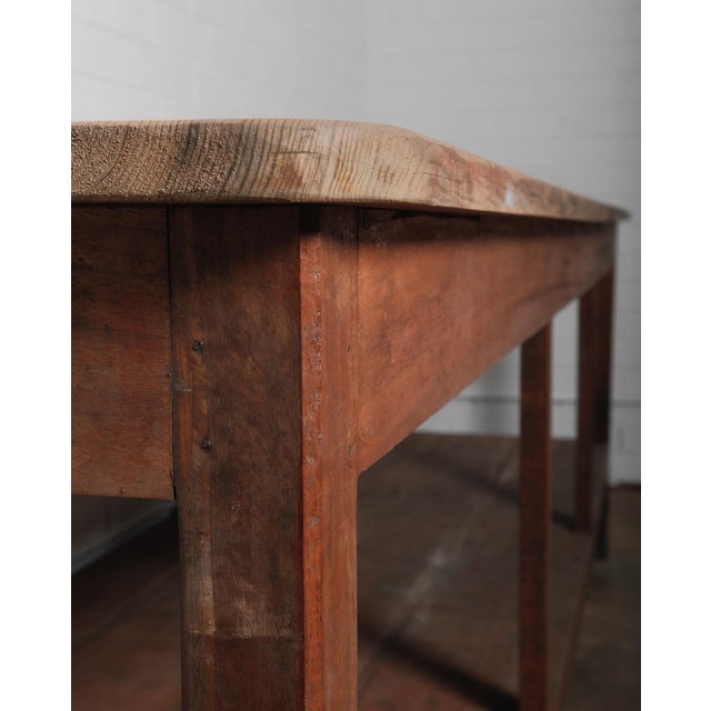 Antique French Workbench Table – Rustic Farmhouse Industrial For Sale - Image 4 of 7