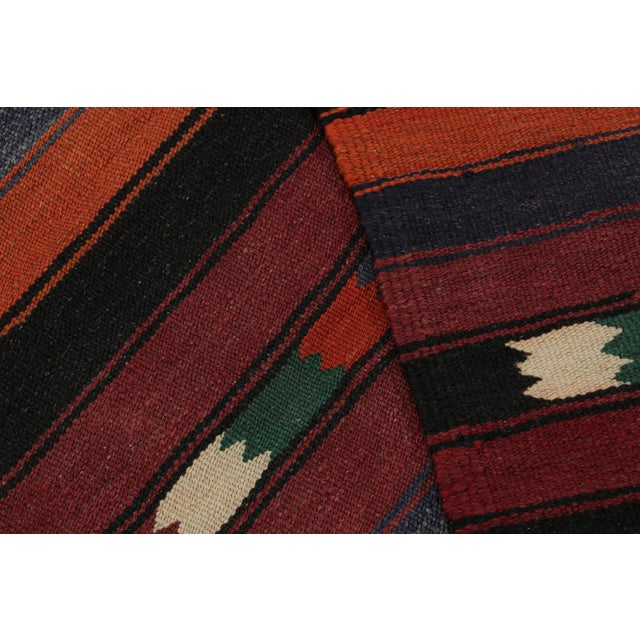 Textile 1960s Vintage Afghani Tribal Kilim Rug With Stripes For Sale - Image 7 of 7