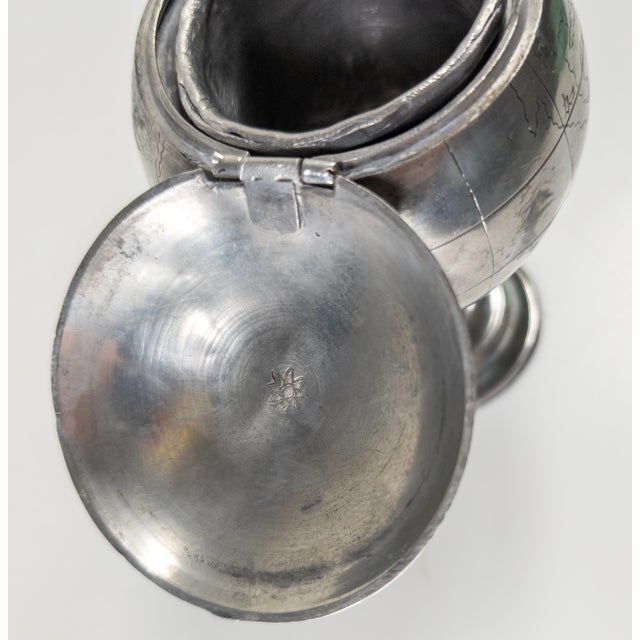 Early 20th Century Chinese Pewter Globe Form Tea Caddy For Sale - Image 9 of 18