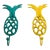 Vintage Cast Iron Tropical Yellow and Green Pineapple Coat Hook For Sale