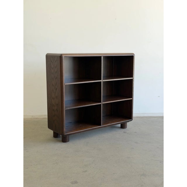 Vintage Oak Bookcase Cylinder Legs For Sale - Image 4 of 16