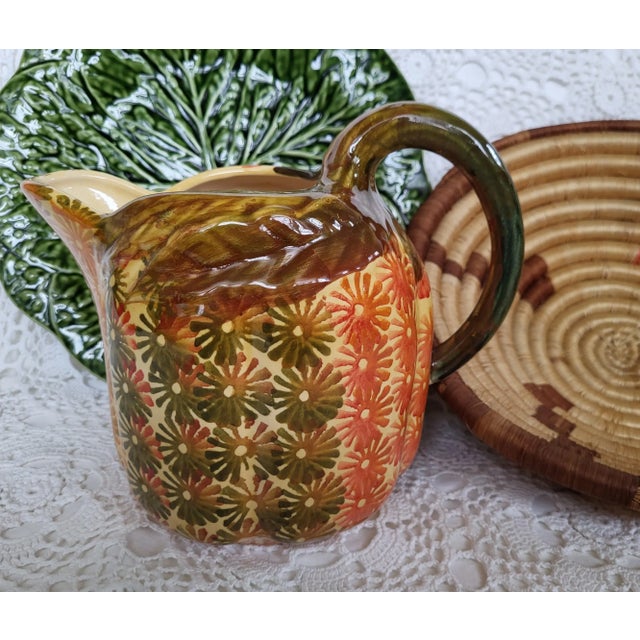 1960s Hand Painted in Italy Ceramic Pitcher For Sale - Image 11 of 13
