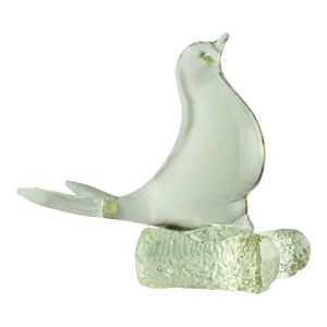Mid 20th Century Handblown Dove Bird on Branch Venetian Art Glass Figurine