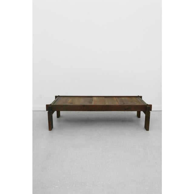 Brutalist Late 19th Century Primitive Rectangular Coffee Table For Sale - Image 3 of 7