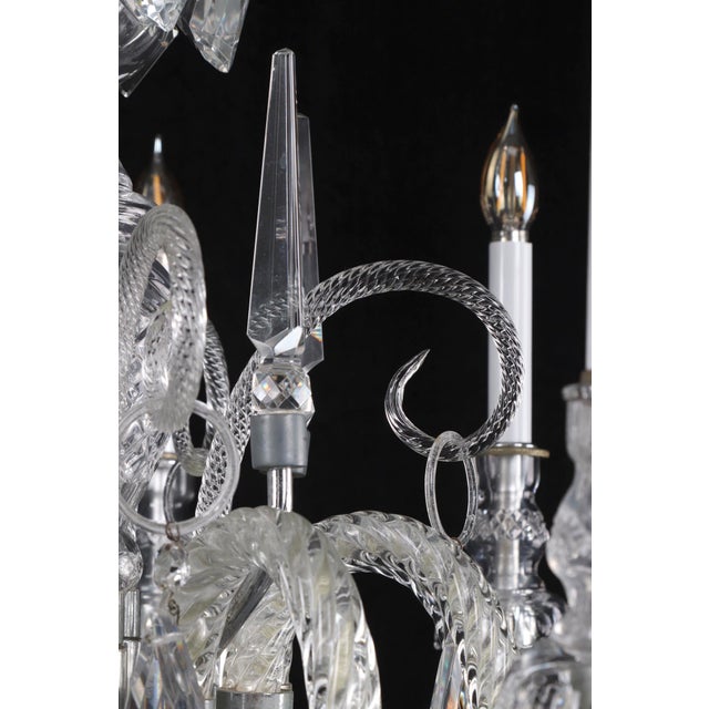 Vintage Bohemian Molded Glass Crystal Chandelier For Sale In New York - Image 6 of 12