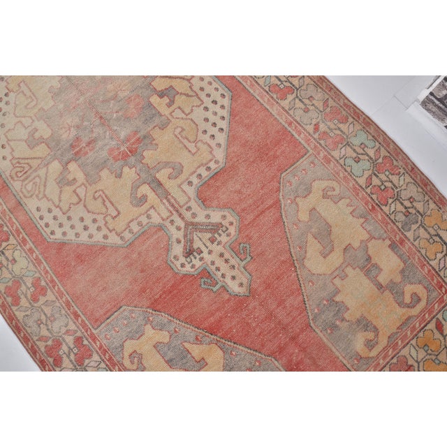 1950s Oushak Floor Anatolian Wool Carpet For Sale - Image 4 of 10