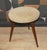 Cool original decorative piece Original 1950s stool TACKE model Delicate wooden frame, round seat Robust beige melange...