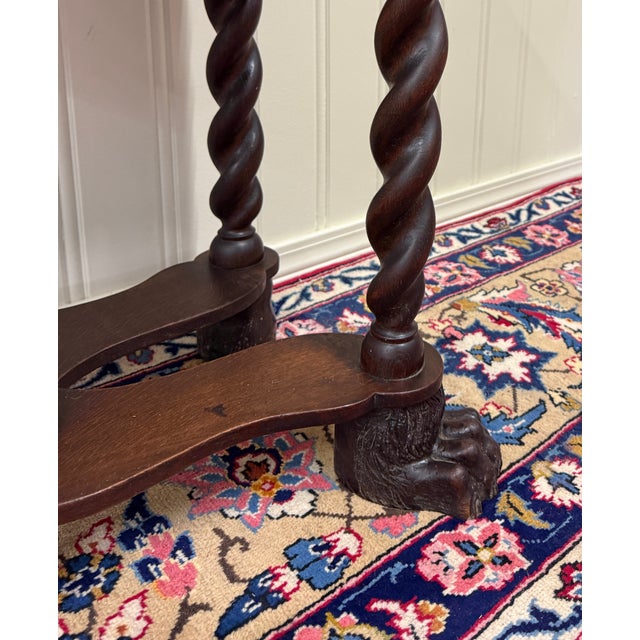 Antique English Oak Jacobean Revival Bookcase Barley Twist Display Cabinet C1890 For Sale - Image 11 of 17