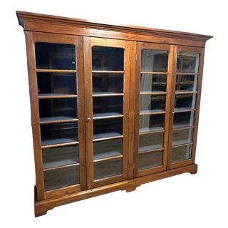 Large English Bookcase in Walnut For Sale