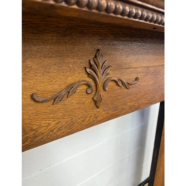 Antique Tiger Oak Fire Surround For Sale - Image 10 of 12