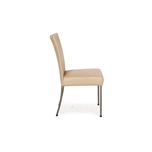 Beige Leather Dining Chairs by Bert Plantagie, Set of 8 For Sale - Image 8 of 11