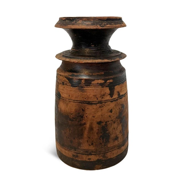 Farmhouse Vintage India Wooden Water Pot For Sale - Image 3 of 4