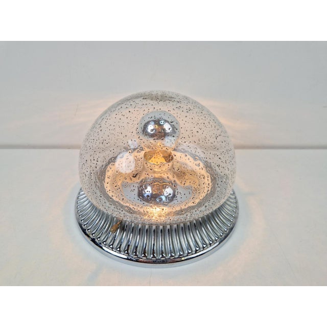 1960s Vintage Ceiling Lamp in Chrome and Glass from Hillebrand Lighting, 1960s For Sale - Image 5 of 11