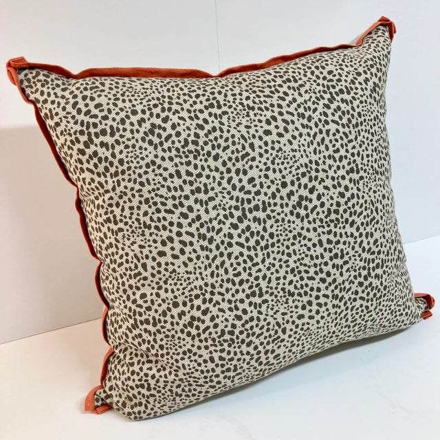 Gorgeous Animal Print Toss Pillow with Coral Linen contrast details. Beautiful handwork. We have additional listings with...