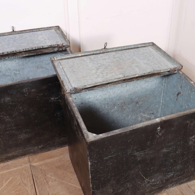 Metal Storage Bins, 1920s, Set of 2 For Sale - Image 7 of 9