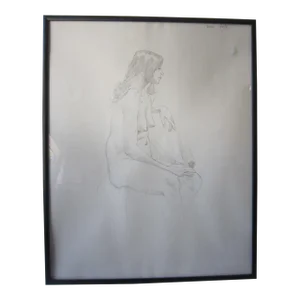 1970's Don Emery Pencil Drawing, Nude