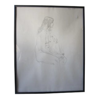 Framed Signed Pencil Study Nude, Don Emery For Sale