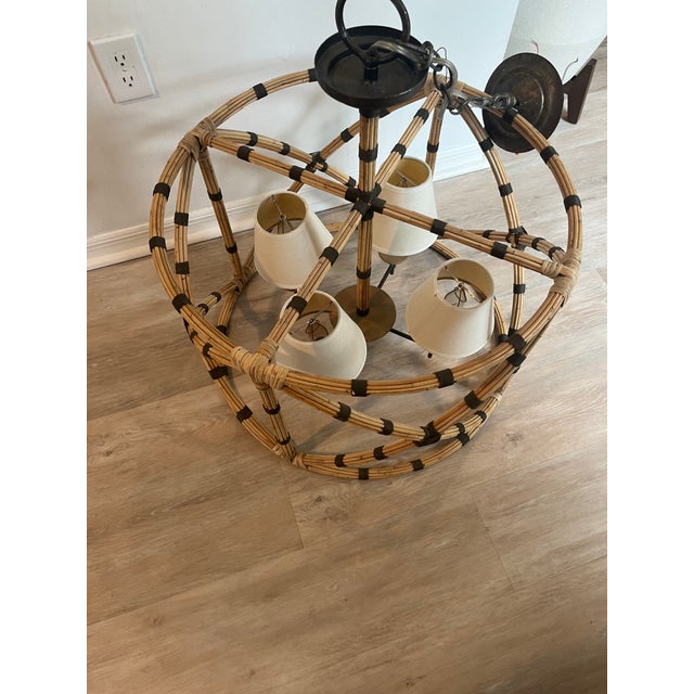 1970s Currey & Company Palm Beach Chandelier For Sale - Image 12 of 12