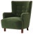 Scandinavian Modern Easy Chair in Green Mohair Velvet Fabric from Fritz Hansen, 1940s For Sale