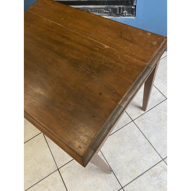 Brown Vintage Desk in Oak with Large Drawer, 1950 For Sale - Image 8 of 18