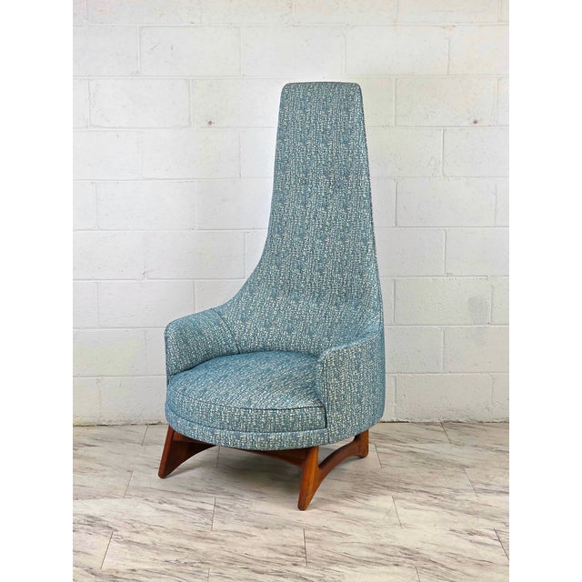 Aqua 1960s Mid Century High Back King Chair Attributed to Adrian Pearsall For Sale - Image 8 of 11