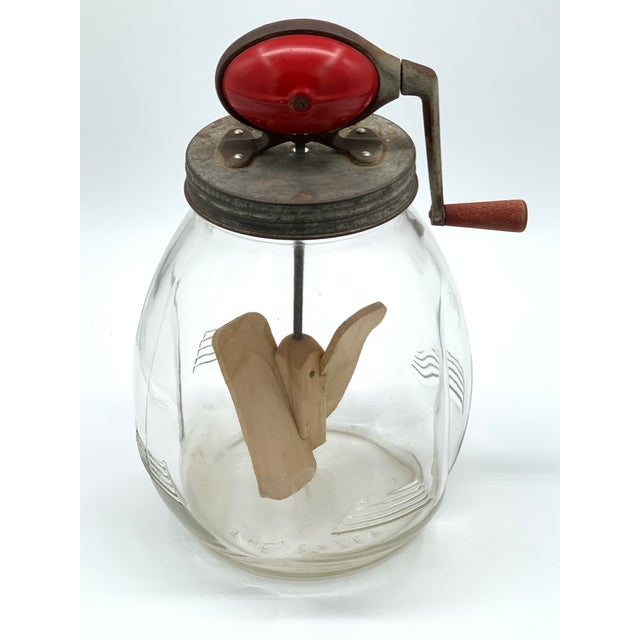 Metal Dazey Paddle Butter Churn No 8 W/ Red Bulb on Top For Sale - Image 7 of 7