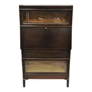 Antique Macey Arts & Crafts Mahogany Barrister Lawyers Secretary Desk Bookcase