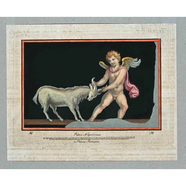 Decorative Wall Fresco from "Antiquities of Herculaneum" is an etching on paper realized by Filippo Morghen in 1880s....