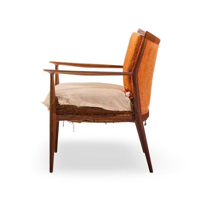 Directional Paul McCobb for Directional Mid Century Walnut Lounge Chair For Sale - Image 4 of 9