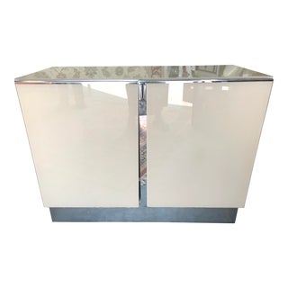 Cream Color Lacquer Bar Cabinet For Sale