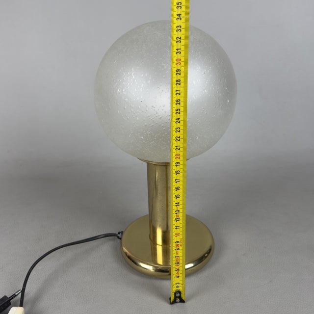 Brass Table Lamp with Sphere Glass from Targetti Sankey, 1960s For Sale - Image 12 of 13