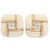 White coral and 18kt yellow gold clip-on Earrings each set with 4 diamonds SIGNED Turi Dimensions 25mm x 25mm or 1" x 1"...