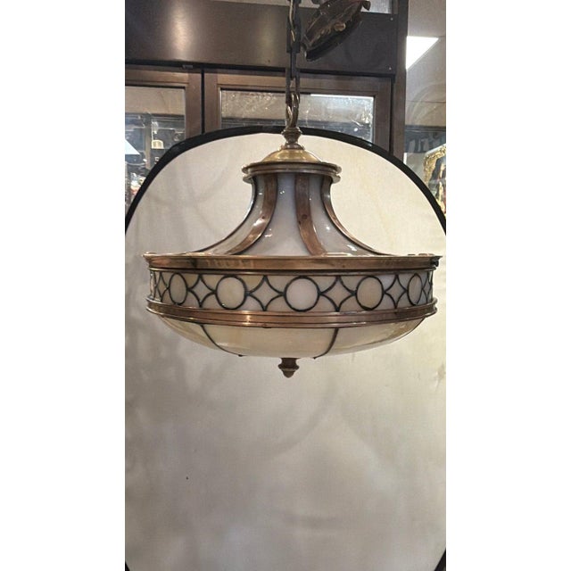 1900 - 1909 1900s Caldwell Leaded Glass Neoclassical Style Lantern For Sale - Image 5 of 7