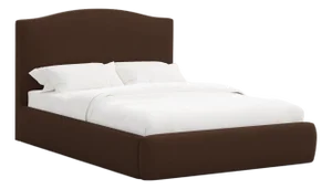 Camille Chocolate Linen Blend Platform Bed, Full/Double