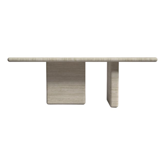 Forma Rectangular Travertine Dining Table 72" For Sale